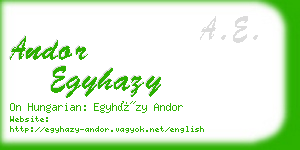 andor egyhazy business card